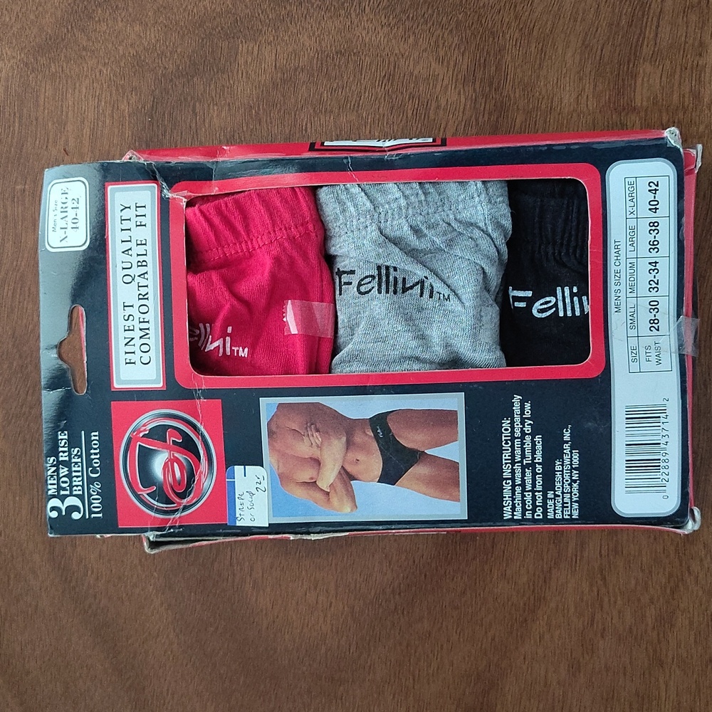 Vintage Fellini Low Rise Briefs 3pk Size XL 40-42 - Picture 3 of 4